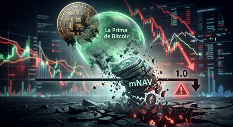 La prima de Bitcoin de Strategy se desvanece al caer su mNAV por debajo de 1.0