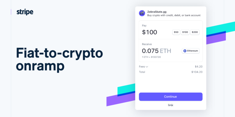 Stripe anuncia el widget fiat-to-crypto